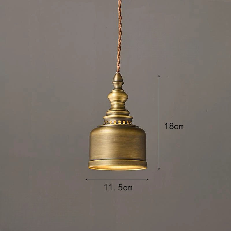 Suspension antique en cuivre pour chambre à coucher