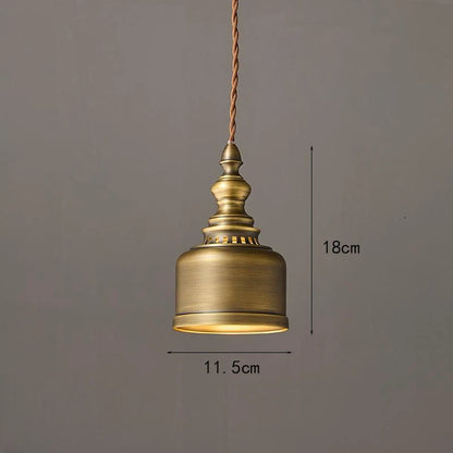 Suspension antique en cuivre pour chambre à coucher