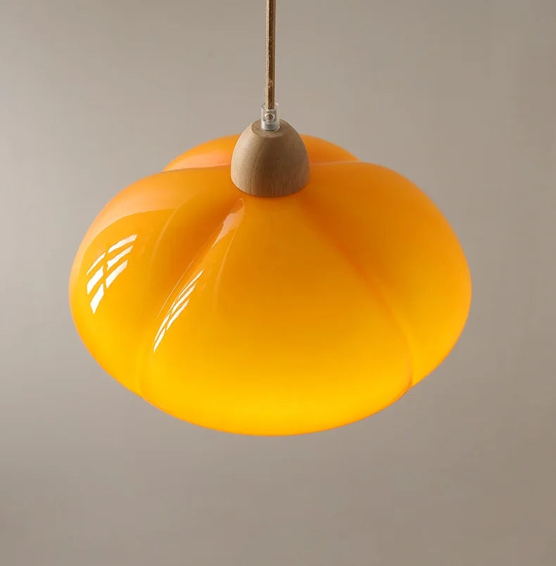 Pumpkin glass LED pendant light japanese style