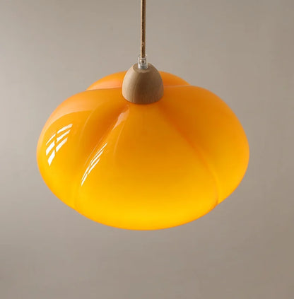 Pumpkin glass LED pendant light japanese style