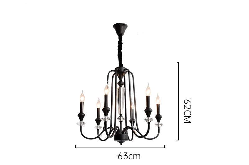 Lustre en cristal français ancien à deux niveaux