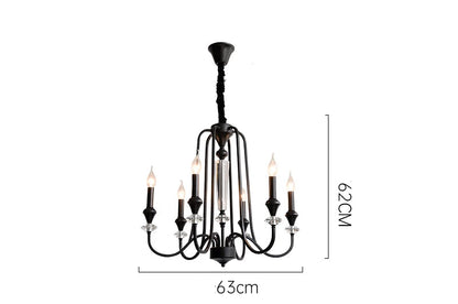 Lustre en cristal français ancien à deux niveaux