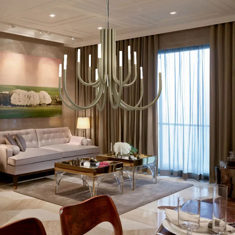 Minimalist linear chandelier for dining room