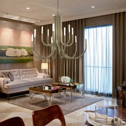 Minimalist linear chandelier for dining room