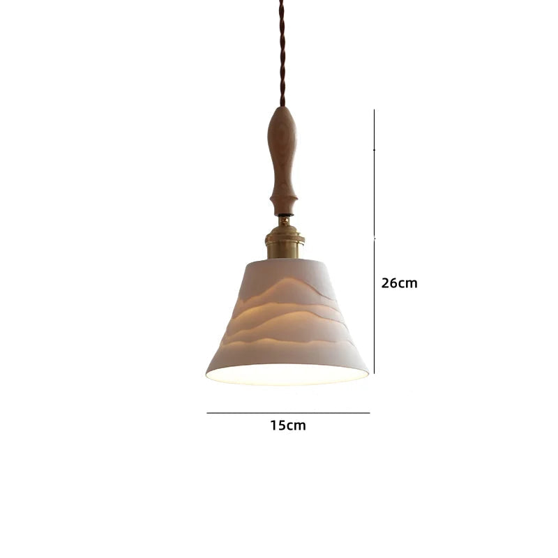 Vintage ceramic LED pendant lamp with brass fitting