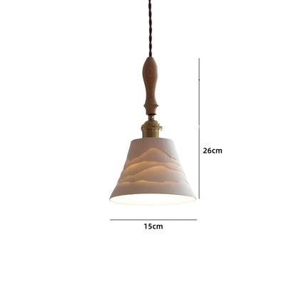 Vintage ceramic LED pendant lamp with brass fitting