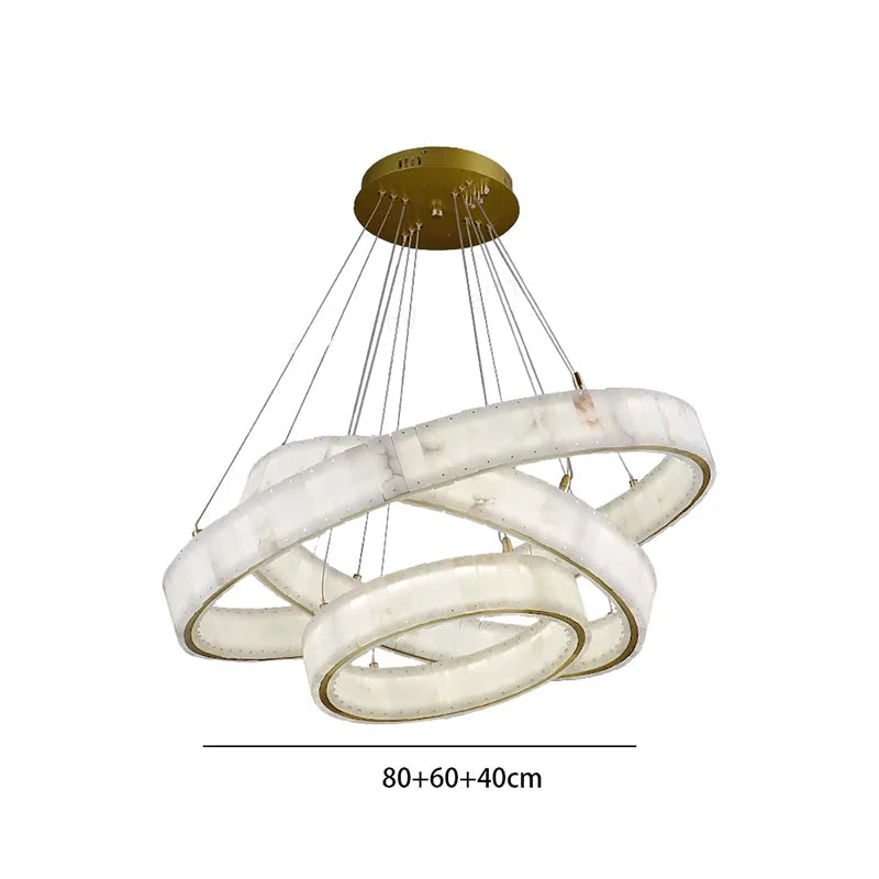Lustre en marbre avec anneaux