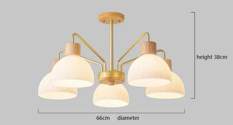 Nordic wooden ceiling chandelier for living room