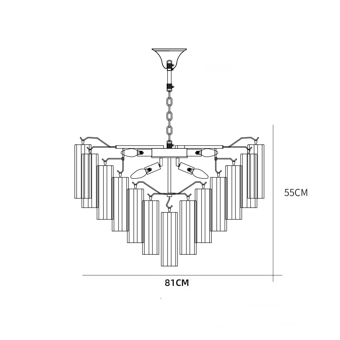 Frosted glass led chandelier for bedroom and dining room