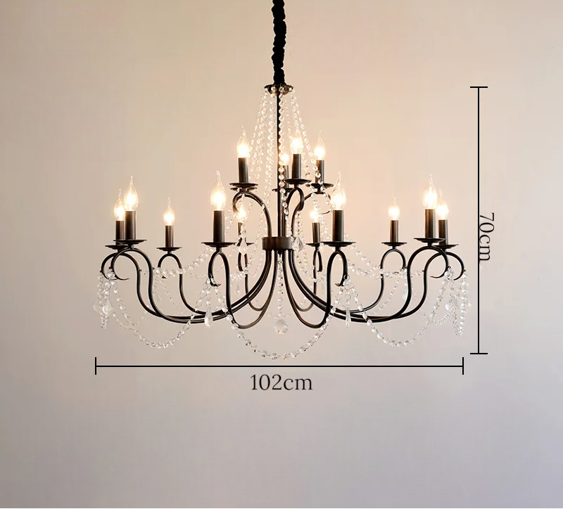 Noir french crystal loft piece