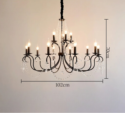 Noir french crystal loft piece