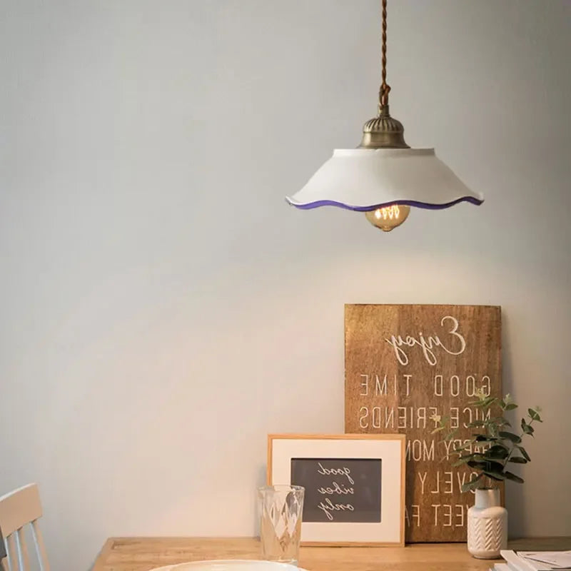 Loft ceramic vintage hanging lamp for cafe and dining