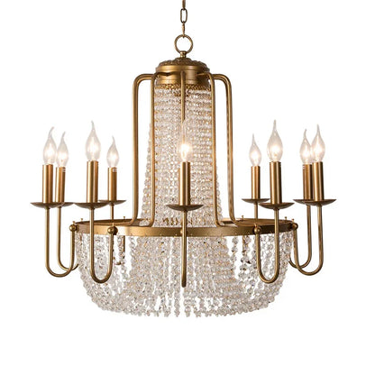 Vintage bronze crystal room chandelier