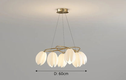 French magnolia glass modern chandelier