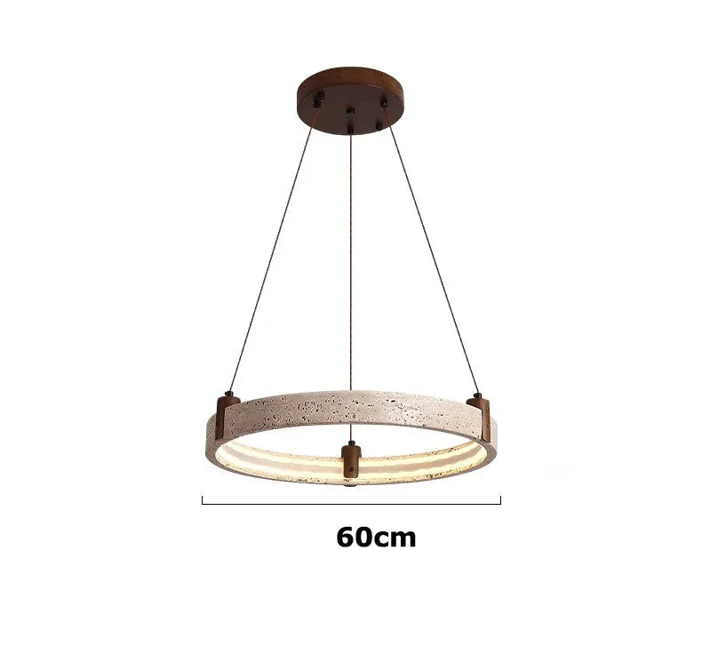 Suspension en pierre travertin pour salle à manger