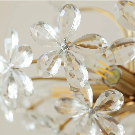 Crystal candle chandelier for living room