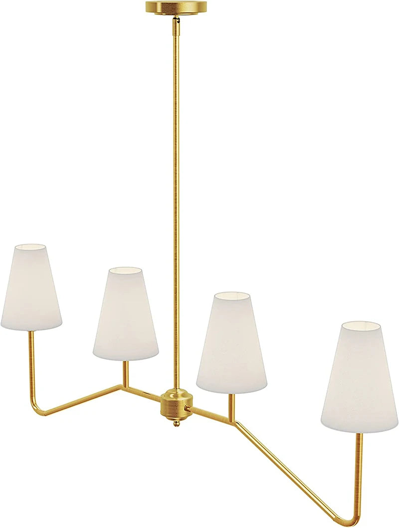 Linen drum island chandelier