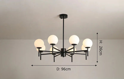 Globe cluster arms chandelier