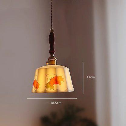White flower ceramic led pendant light for living room