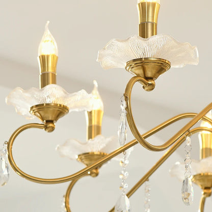 Crystal tiered chandelier for living room