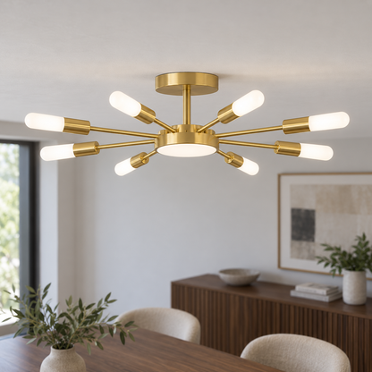 Brass chandelier