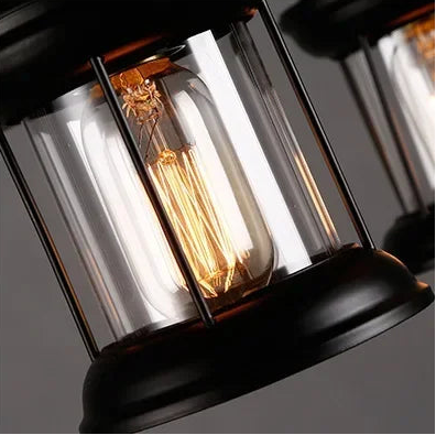 Suspension vintage en bois massif de style loft