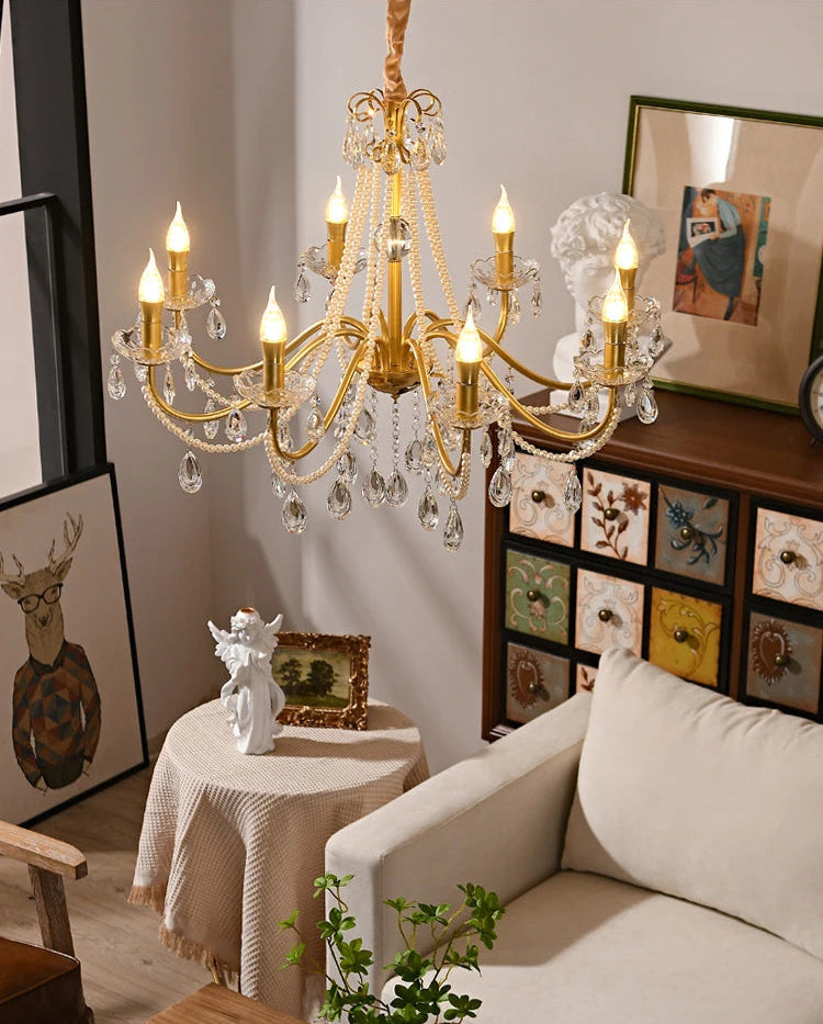 Classic crystal candle ceiling light