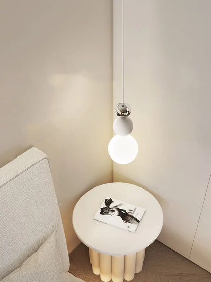 Suspension en verre blanc pour salle à manger