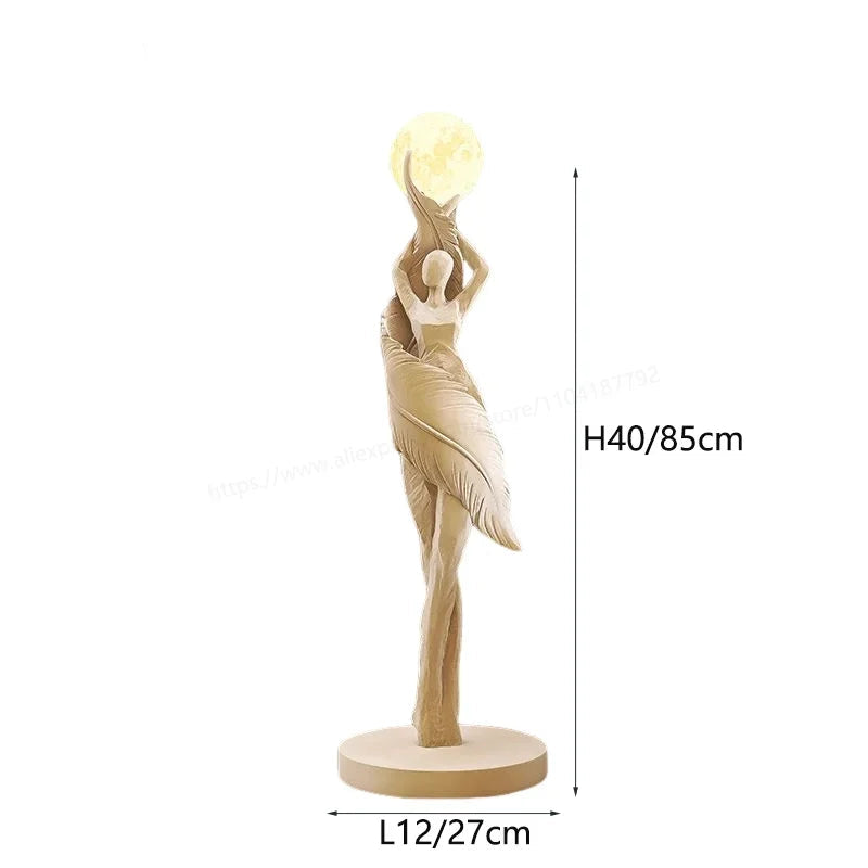 Sculptural humanoid floor lamp