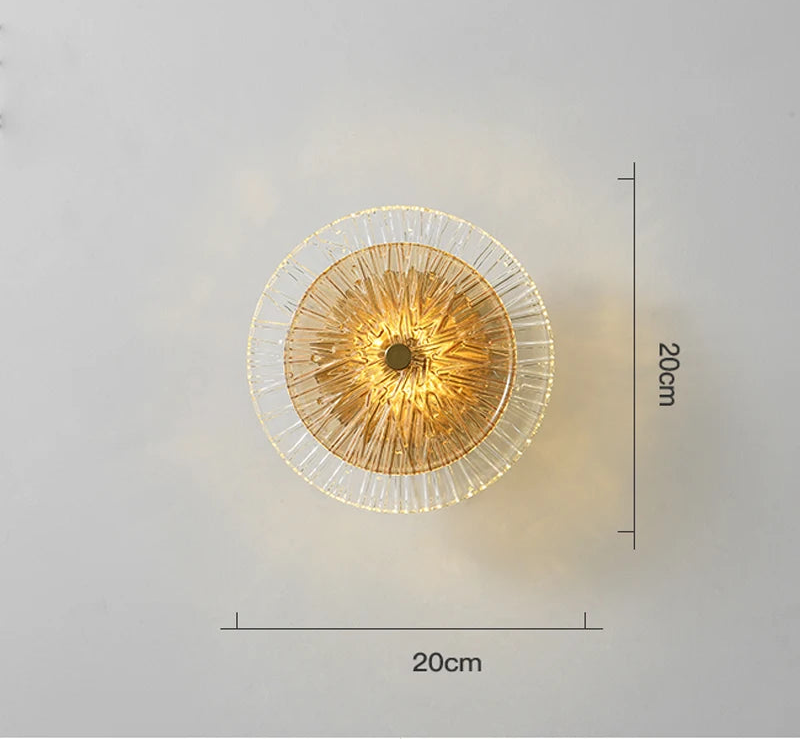 Lampada da parete moderna in vetro a forma di loto