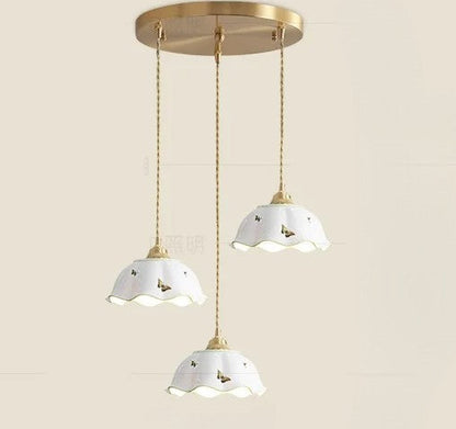 Butterfly keramische koperen LED-hanglamp voor de slaapkamer