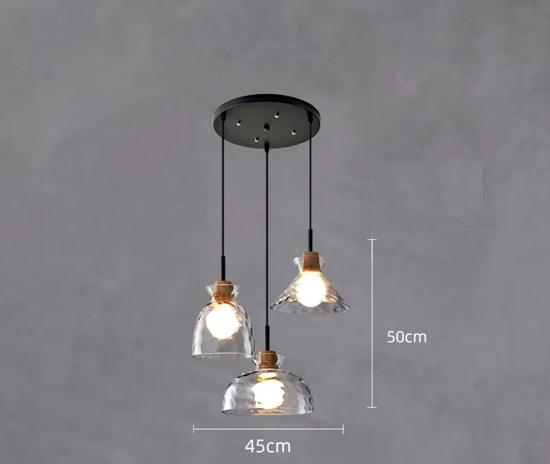 Suspension en verre de style nordique pour îlot de cuisine