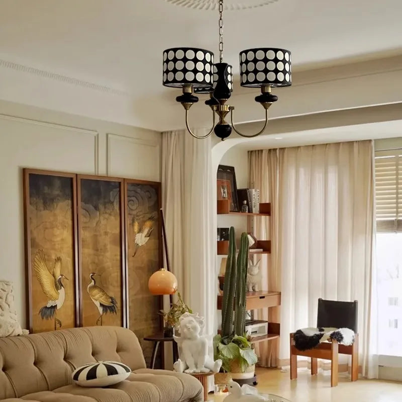 Copper and wrought iron chandelier for dining room