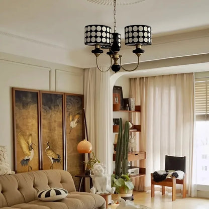 Copper and wrought iron chandelier for dining room