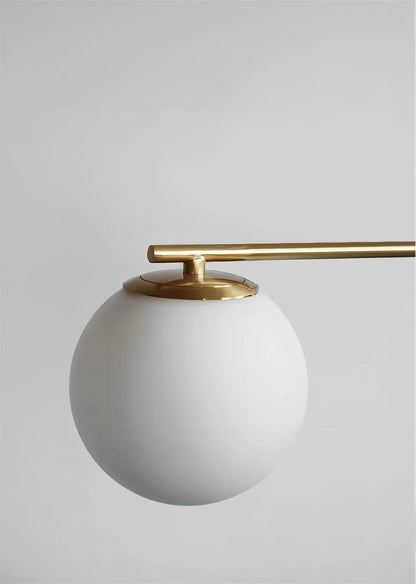 Walnut brass round glass chandelier for living room