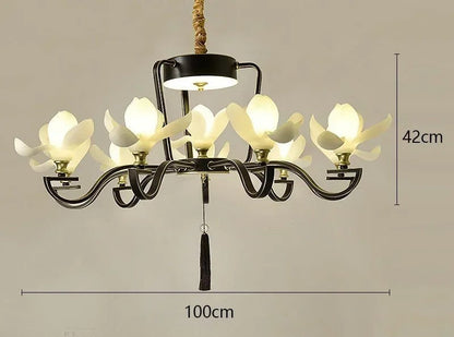 Magnolia flower retro modern chandelier