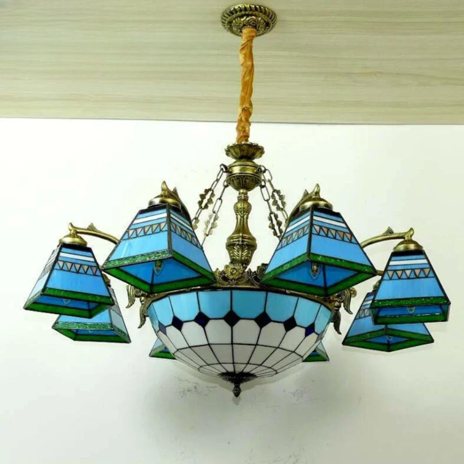 Tiffany style stained glass pendant