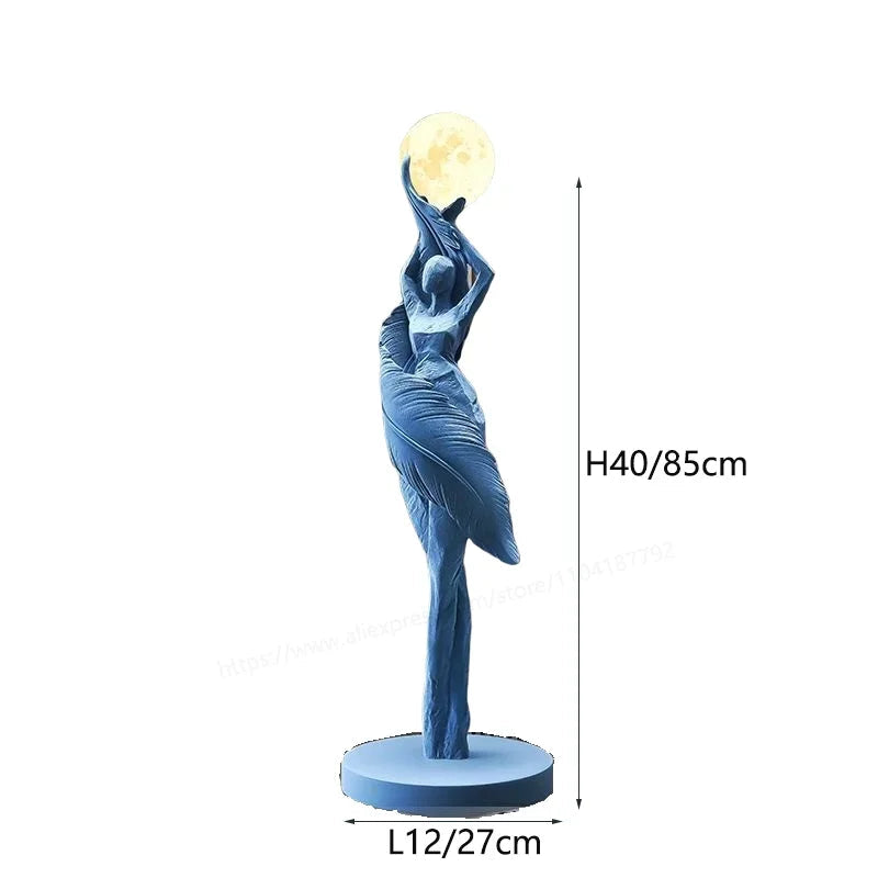 Sculptural humanoid floor lamp