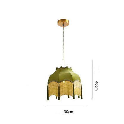 French retro tassel fabric chandelier