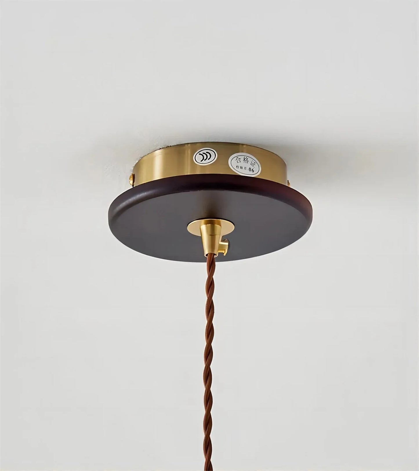 Suspension en papier de riz couleur noyer, style wabi sabi