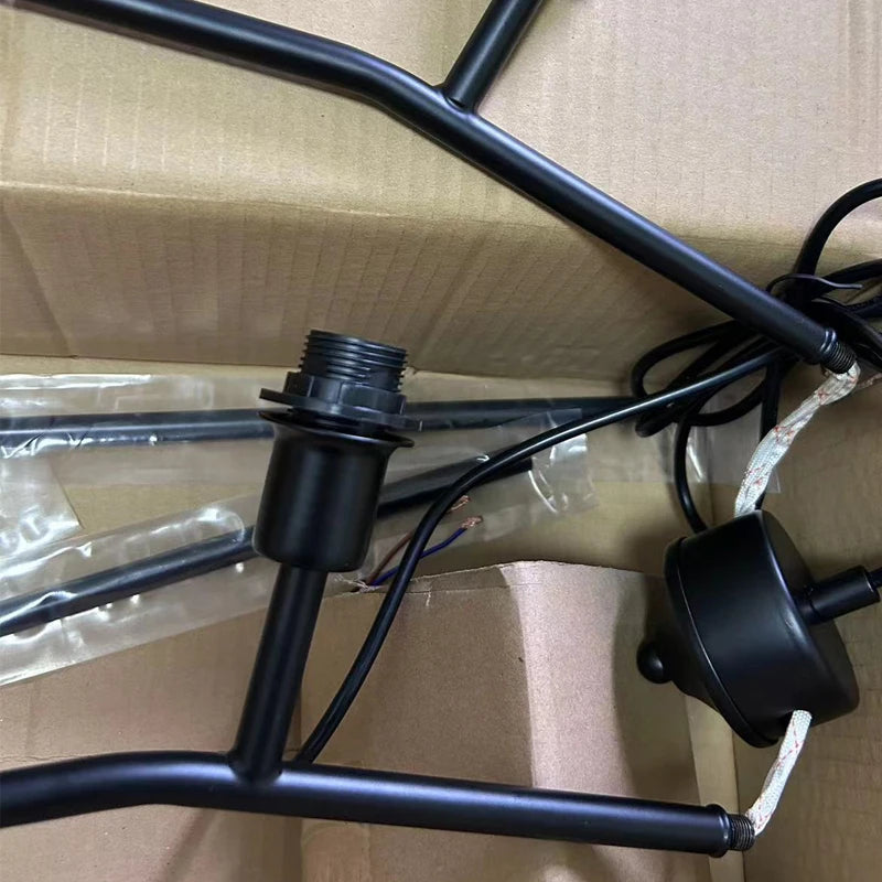 Linen drum island chandelier