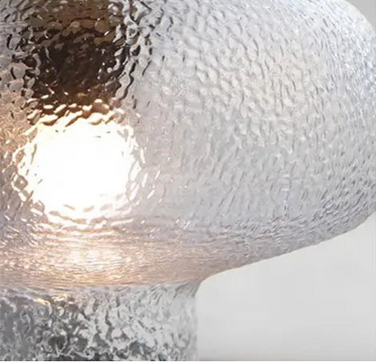 Vintage randig glaspendellampa