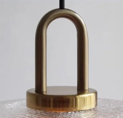 Vintage randig glaspendellampa