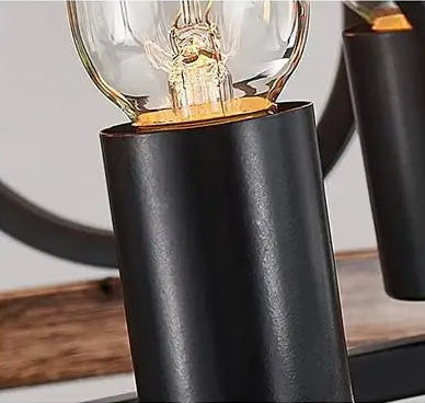 Farmhouse iron circle with wood inlay