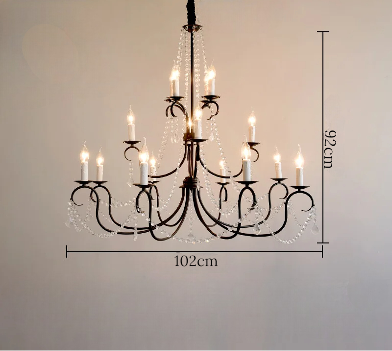 Noir french crystal loft piece