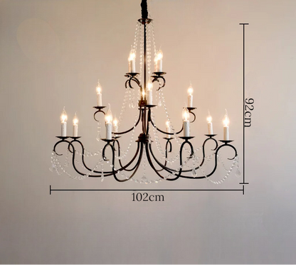 Noir french crystal loft piece