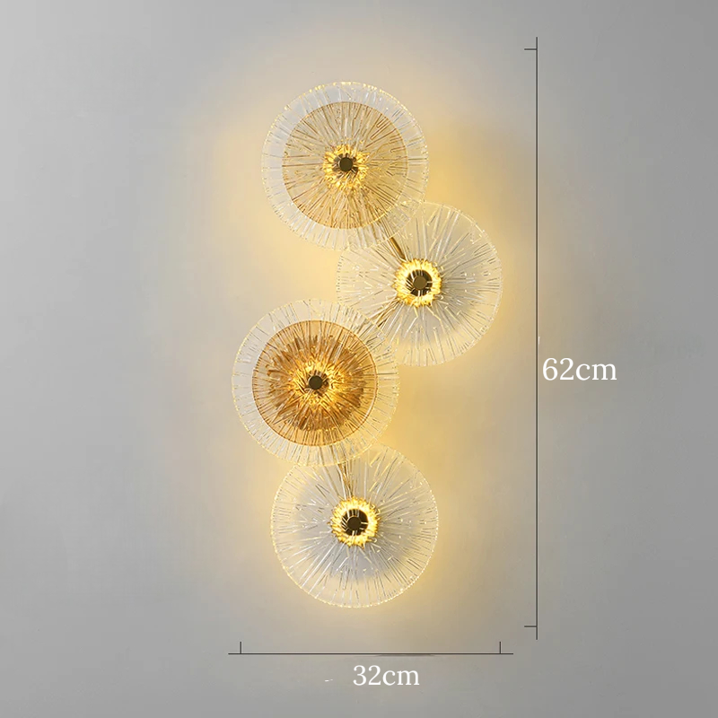 Lampada da parete moderna in vetro a forma di loto