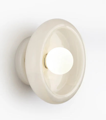 White Jade Wall Lamp with LED G9 bulb, 26cm diameter, designed for serene and elegant bedroom or living room lighting.