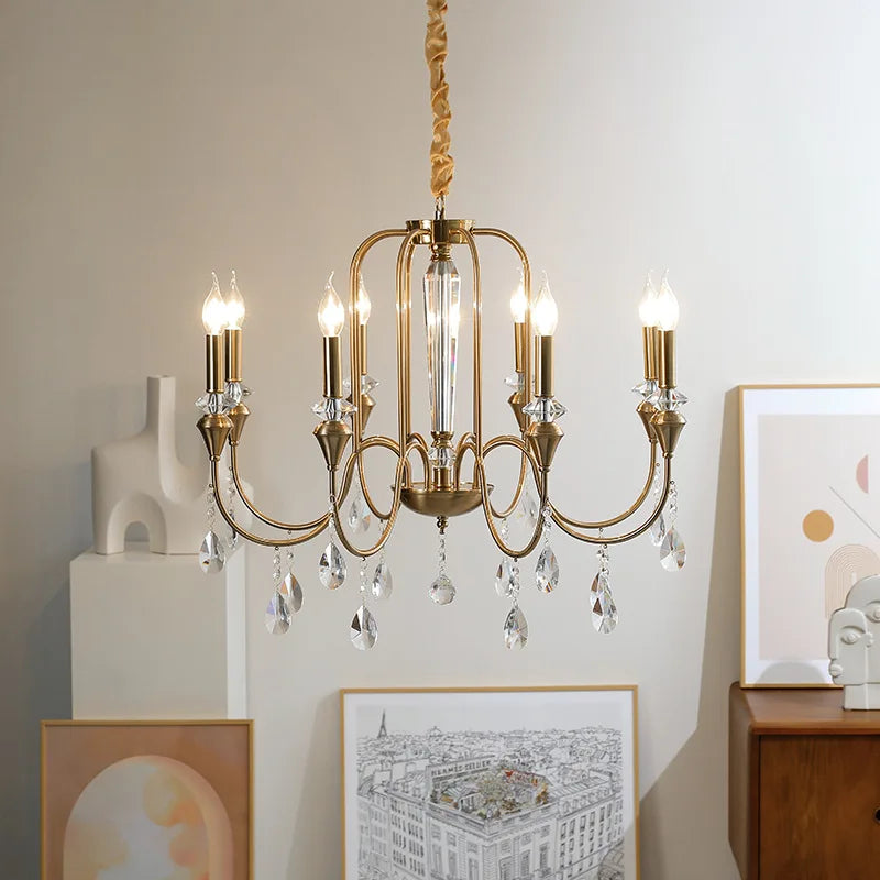 Gold style grand crystal chandelier