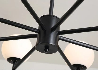 Globe cluster arms chandelier